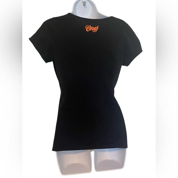COOGI Women’s Black Tee with Bold White and Orange Print. Size: L. Great Cond. - Picture 4 of 7